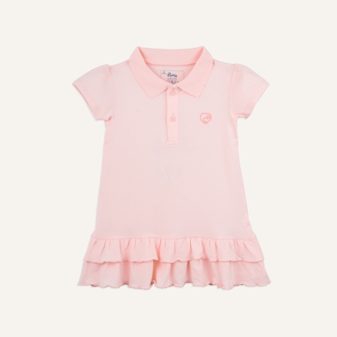 (1Y-5Y) Váy ngắn tay bèo gấu, váy liền sát nách cổ Polo BU Baby Ponie BPN53BG00 BPN540300 | Váy Bubaby chính hãng