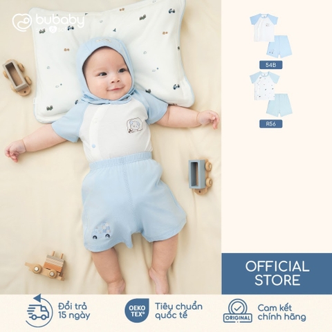 BU Baby (0M-9M) Bộ ngắn tay cài chéo Little Car Bamboo IBB130800 | Quần áo chính hãng