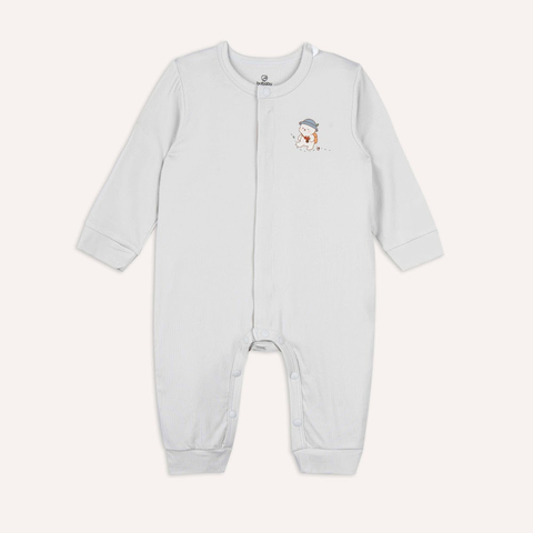(NB-3M) Body dài tay cài giữa bé trai bé gái Bubaby Siro - BSR210205 | Quần áo BU Baby chính hãng