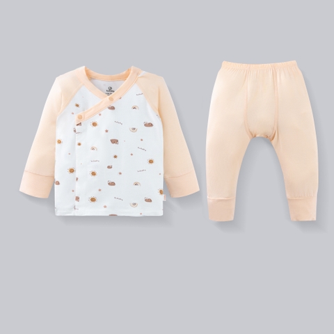 BU Baby (0-6M) Bộ dài tay cài chéo Bubaby Siro Viscose I VS110800 | Quần áo  Chính hãng