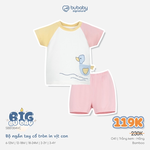 (6M-5Y) Bộ ngắn tay cổ tròn Bubaby Bamco - BBC130409 BBC130407 | Quần áo BU Baby chính hãng
