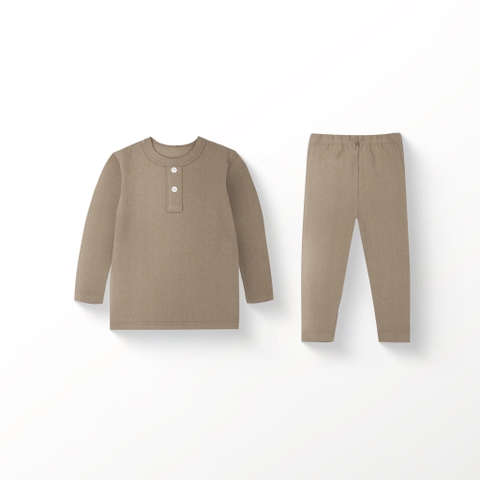 (12M-5Y) Bộ dài tay cổ trụ BCT110300  Cotton Slub Dona cho bé trai, bé gái  - BU Baby chính hãng