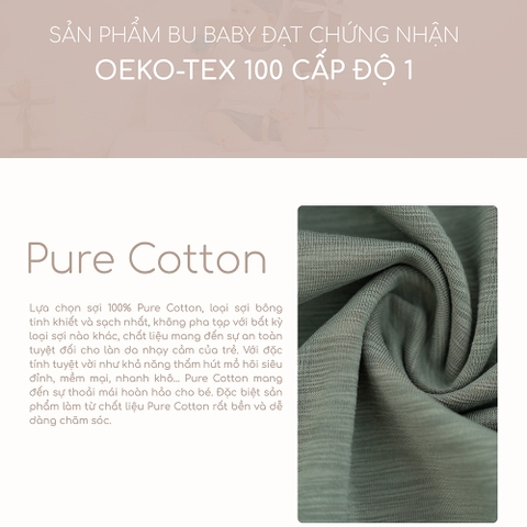 (1M-12M) Body chip ngắn tay cài vai Cotton Slub Dona - BCT230103 | Quần áo BU Baby chính hãng