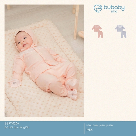 (1M-12M) Bộ dài tay cài giữa bé trai bé gái Siro - BSR110206 | Quần áo BU Baby chính hãng