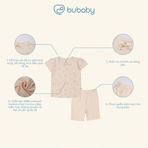 (6M - 5Y)Bộ ngắn tay cô tròn bé gái Gami cho bé BBB1304BG| Quần áo BU Baby chính hãng