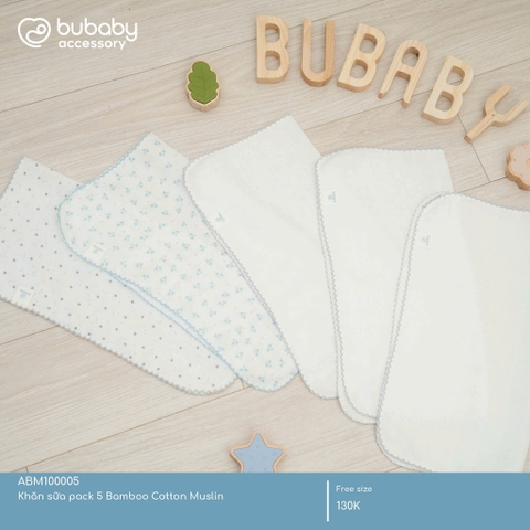 (Freesize) Set khăn sữa Mix màu Pack Bamboo Cotton Muslin - ABM100005 AMU104806 | Phụ kiện BU Baby Chính hãng