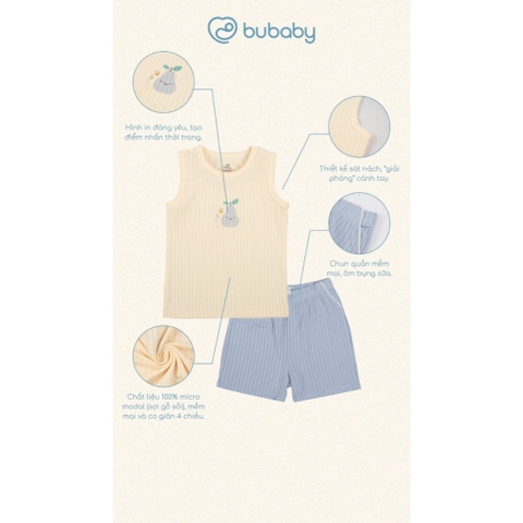 (6M-5Y) Bộ sát nách cổ tròn cho bé yêu Molist - BMD140403 | Quần áo BU Baby Chính hãng