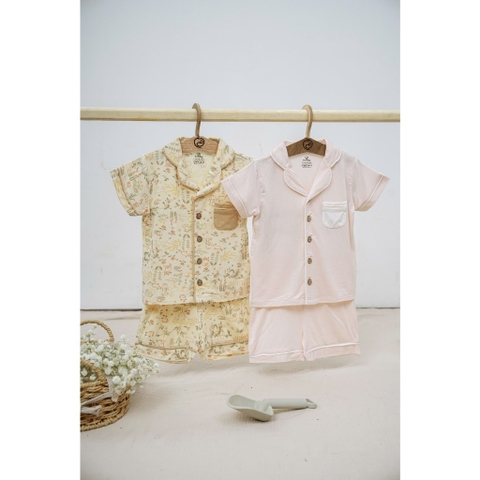 (6M-5Y) Bộ ngắn tay cài giữa Pyjams Bé trai bé gái BU Baby Bambus - BBB1302PJ BBB130211 | Quần áo Bubaby chính hãng
