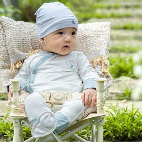 (NB-3M) Body dài tay cài chéo tai thỏ cho bé trai BU Baby Bambus - BBB210821 BBB210209 | Quần áo Bubaby chính hãng