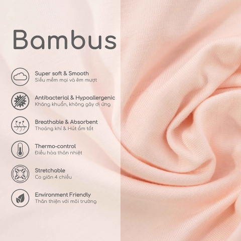Mũ Bonnet sơ sinh tai thỏ Bambus BU Baby ABB194302 | Phụ kiện chính hãng