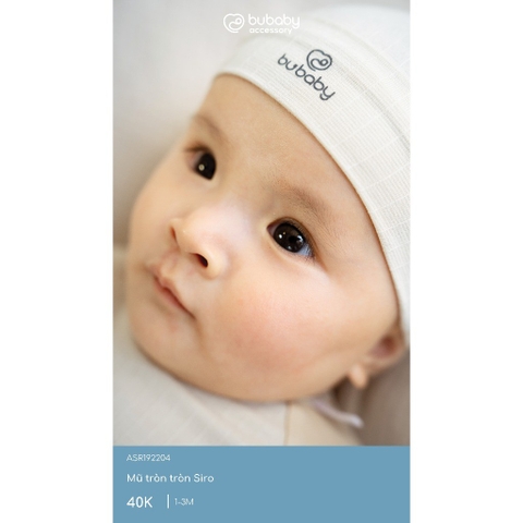 (1M-3M) Mũ tròn tròn Bubaby Siro cho bé yêu ASR192204 | Phụ kiện BU Baby chính hãng