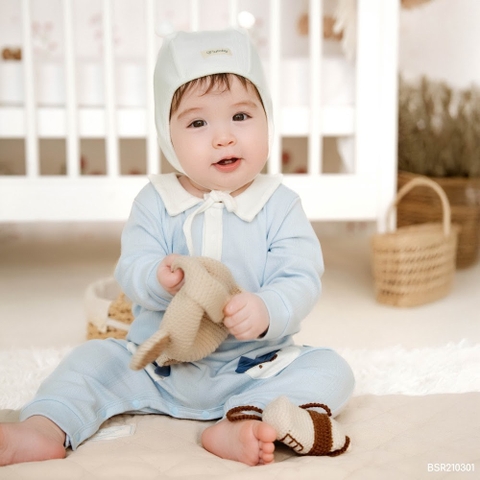 BU Baby (1-12M) Body dài tay cổ Peterpan Mùa Thu êm BU Baby BSR210301| Body chính hãng
