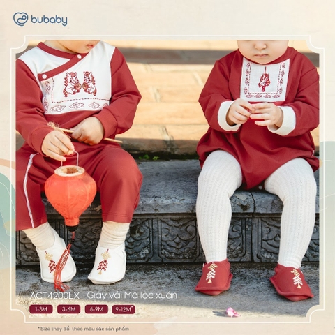 BU Baby  (1M-12M) Giày vải Tết mã Lộc Xuân cho bé trai bé gái Cotton ACT4200LX | Phụ kiện Bubaby chính hãng