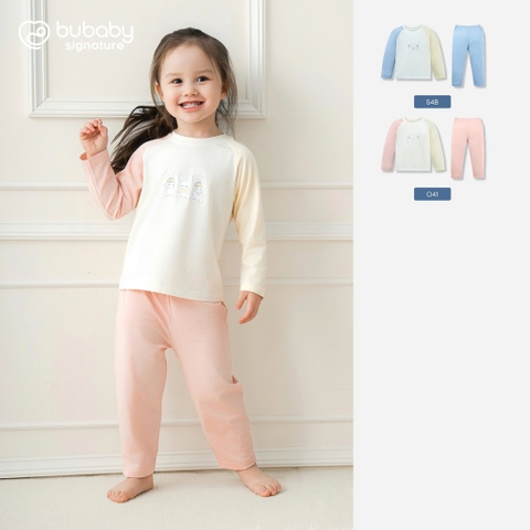 (6M-5Y) Bộ dài tay cổ tròn BUBABY Signature Cao Cấp Cho Bé SBC110438 | Quần áo chính hãng