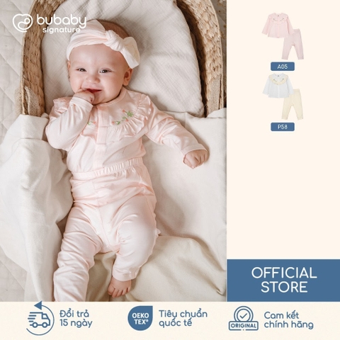 (1M-12M) Bộ dài tay cài giữa BU Baby Bambus BBB110212 | Bubaby chính hãng