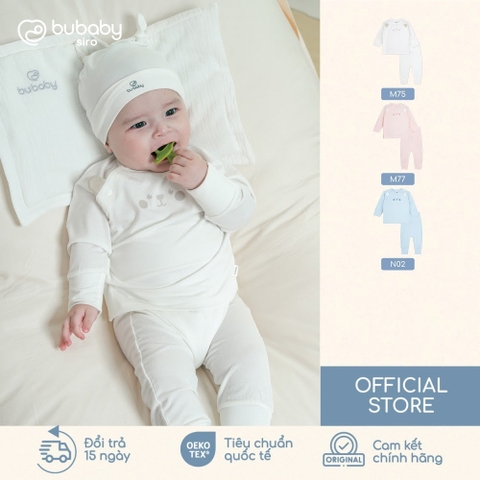 BU Baby (NB-6M) Bộ dài tay cài chéo tai gấu Bubaby Siro  BSR110811| Quần áo chính hãng