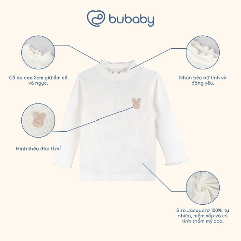 (6M-5Y) Áo dài tay cao cổ bé gái Thu êm BubabyLennie BWL3109BG | Áo chính hãng