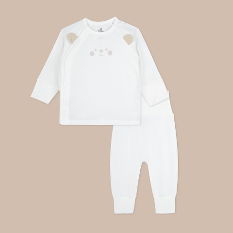 BU Baby (NB-6M) Bộ dài tay cài chéo tai gấu Bubaby Siro  BSR110811| Quần áo chính hãng