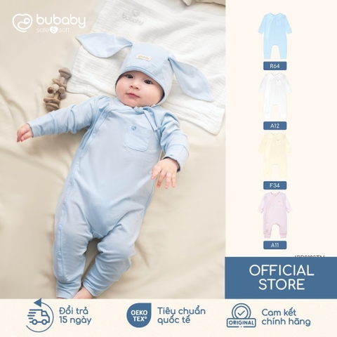 BU Baby (NB-3M) Body dài tay cài chéo Túi ngực thoáng mát BU Bambus IBB2108TN | Quần áo chính hãng