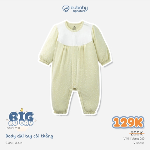 BU Baby (0M-9M) Body dài tay cài giữa Little Rainbow BU Viscose IVS2102LR | Sơ sinh chính hãng