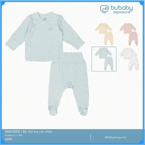 (NB-3M) Bộ dài tay cài chéo Bambus - BBB110810 | Quần áo BU Baby Chính hãng