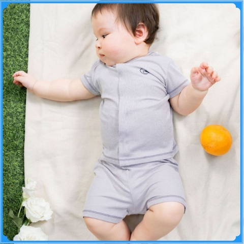 (1M-9M) Bộ ngắn tay cài giữa Bubaby Siro - BSR130204 | Quần áo BU Baby chính hãng