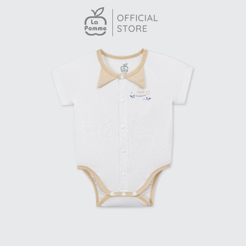 LaPom Body chip cộc tay La Pomme cổ cách điệu dễ thương - Đồ sơ sinh cho bé - Đồ sơ sinh bé trai bé gái