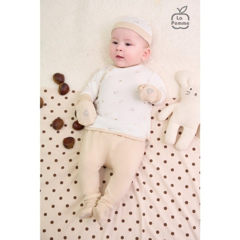 LaPom Bộ dài tay La Pomme cúc thẳng Họa tiết bé xinh - Đồ sơ sinh cho bé - Đồ sơ sinh bé trai - Baby - Đồ sơ sinh bé gái