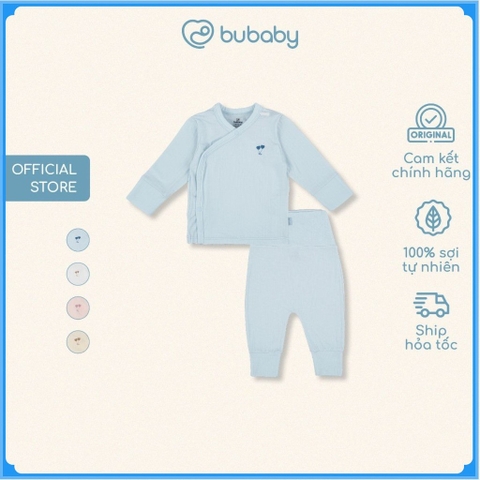 (NB-3M) Bộ dài tay cài chéo Bao tay chân lật Bubaby Siro - BSR110809 | Quần áo BU Baby chính hãng