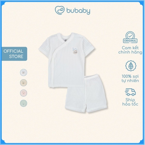 (1M-6M) Bộ ngắn tay cài chéo Bubaby Modal - BMD130800 | Quần áo BU Baby chính hãng