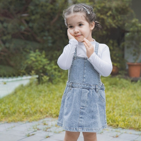 (1Y-5Y) Váy yếm Jeans mềm BU cho bé gái BDE503101 Bubaby bé trai – Bubaby bé gái – Quần áo Bubaby