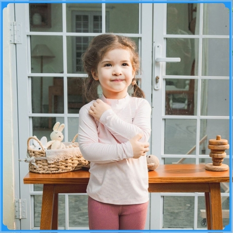 (6M-5Y) Áo dài tay cao cổ BSR310901 Siro Jacquard nhiều màu sắc - Siro - Bubaby bé trai – Bubaby bé gái – Quần áo Bubaby