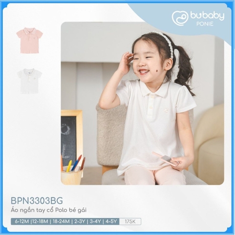 (6M-5Y) Áo ngắn tay cổ Polo bé gái - BPN3303BG ponie - Áo bubaby bé gái - Áo bé gái Bubaby - Bu baby bé gái