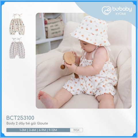 (1-12M) Body 2 dây bé gái Gloute - BCT253100 - Bubaby body - Bubaby bé gái - Bubaby sơ sinh