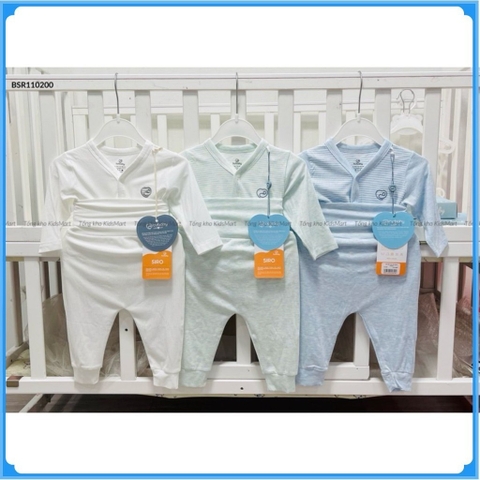 (NB-9M) Bộ dài tay cài giữa sơ sinh bộ dài tay thu đông sơ sinh  cài chéo BSR110800 - Bu baby sơ sinh -  Đồ sơ sinh