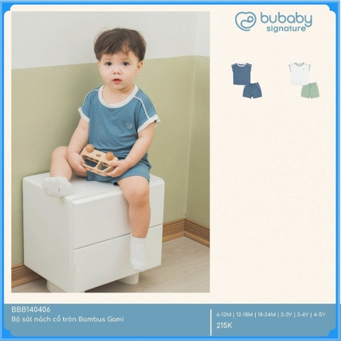 (6M-5Y) Bộ sát nách cổ tròn bambus Gami - BBB140406 | Quần áo bu chính hãng