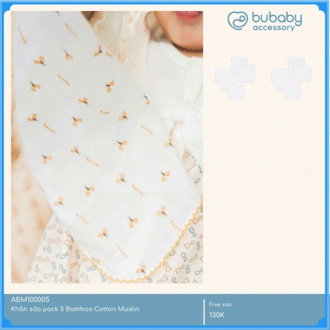 (Freesize) Set khăn sữa Mix màu Pack Bamboo Cotton Muslin - ABM100005 AMU104806 | Phụ kiện BU Baby Chính hãng