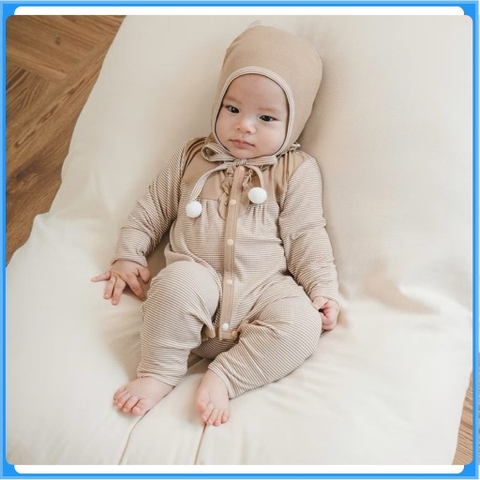 (NB-3M) Body dài tay cài giữa Siro - BSR210203 - BSR210204 | Quần áo BU Baby chính hãng