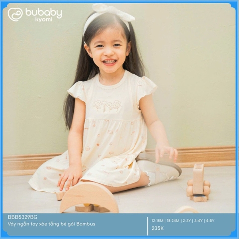 (12M-5Y) Váy ngắn tay xòe tầng bé gái Bambus - BBB5329BG | Quần áo BU Baby chính hãng
