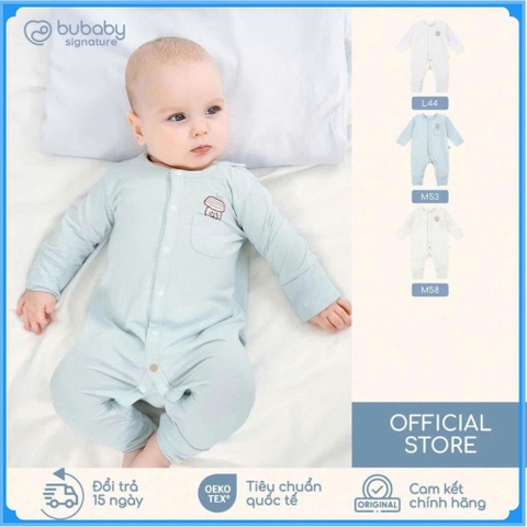 (NB-3M) Body dài tay cài giữa Bao tay chân lật Bambus - BBB210208 BBB210211 | Quần áo BU Baby chính hãng