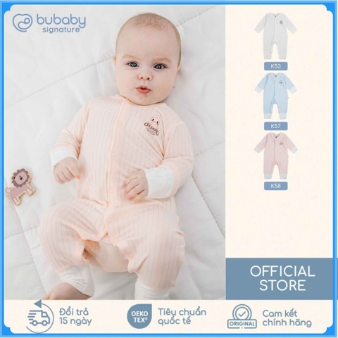 (NB-3M) Body dài tay cài giữa Bao tay chân Lật ấm áp cho mùa thu nhẹ Bubaby Molist BMD210200 | Quần áo chính hãng