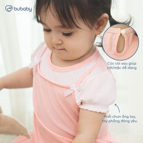 BU Baby (6M-5Y) Bộ ngắn tay cài sau Thời trang hè cho bé gái Bubaby Viscose IVS1310BG | Chính hãng