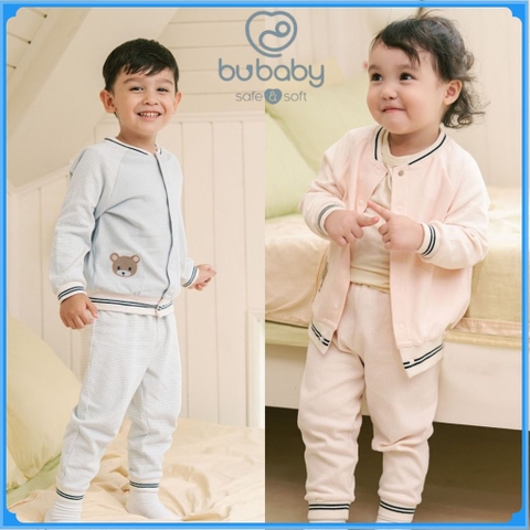 (6M-5Y) Bộ dài tay Thu đông cho bé Bubaby Signature Cotton BCT110202 | Quần áo BU Baby chính hãng