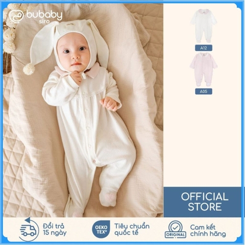 (NB-3M) Body dài tay cài giữa Mùa Thu êm cổ Peter Pan Bubaby Siro BSR2102PP | Quần áo chính hãng