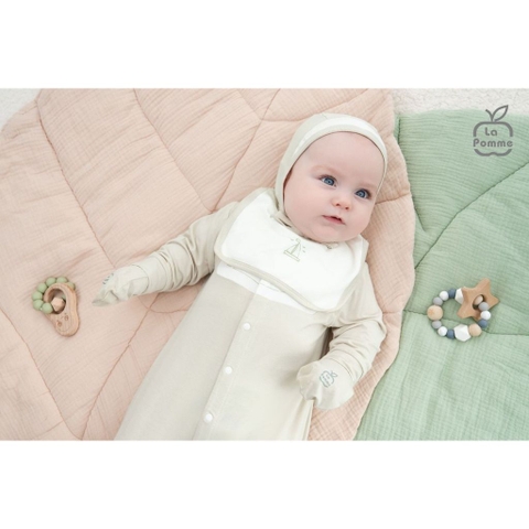 Lapom Body dài tay La Pomme phối cổ ngọt ngào - Đồ sơ sinh cho bé trai bé gái