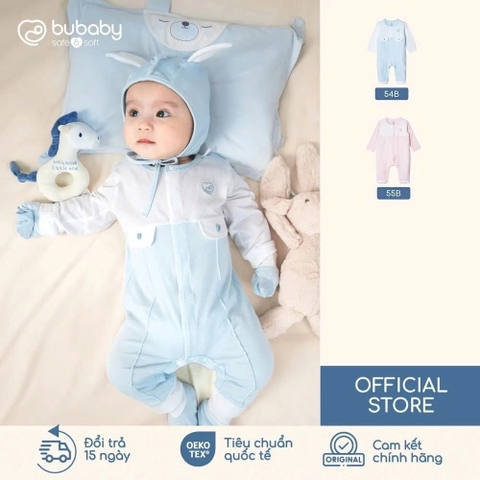 BU Baby (0M-3M) Body dài tay cài giữa bé trai bé gái Viscose Cotton SVC2102BT |Body sơ sinh chính hãng