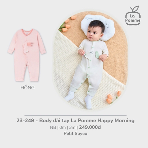 LaPom Body dài tay La Pomme Happy Morning - Đồ sơ sinh cho bé - Đồ sơ sinh bé trai - Baby - Đồ sơ sinh bé gái