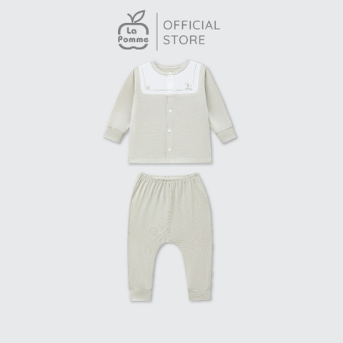LaPom Bộ dài tay cúc giữa La Pomme phối cổ ngọt ngào - Đồ sơ sinh cho bé - Đồ sơ sinh bé trai - Baby - Đồ sơ sinh bé gái
