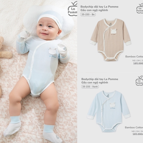 LaPom Bodychip Dài Tay La Pomme Gấu Con Ngộ Nghĩnh Cho Bé Yêu - Đồ sơ sinh cho bé - Đồ sơ sinh bé trai bé gái