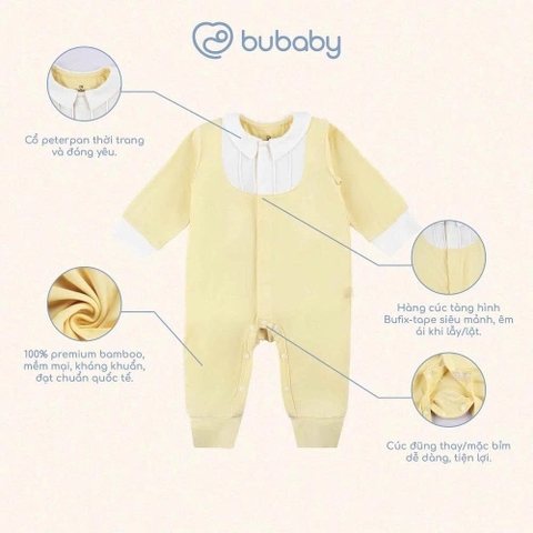 (0-12M) Body dài tay cài giữa Bubaby Bambus Gami - BBB210207 BBB210210 | Quần áo BU Baby chính hãng